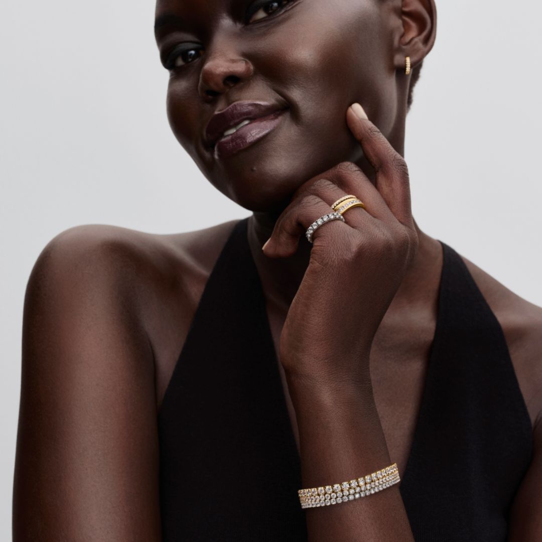 Pandora Timeless Double Band sormus, keltakullattu, 163799C01