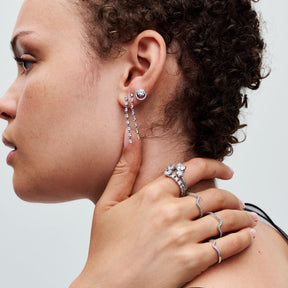 Pandora Timeless Double Heart Sparkling sormus, hopea, 191198C01