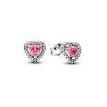 Pandora Timeless Elevated Pink Heart tappikorvakorut, hopea, 298427C02
