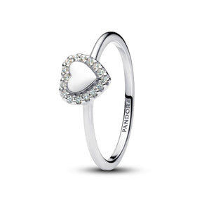 Pandora Timeless Engravable Heart Halo sormus, hopea, 193801C01