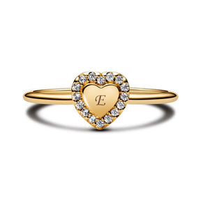 Pandora Timeless Engravable Heart Halo sormus, keltakullattu, 163801C01