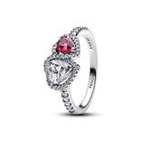 Pandora Timeless Halo Hearts sormus, hopea, 193662C01