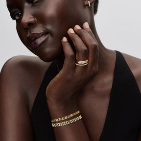 Pandora Timeless Heart Cuban Chain rannekoru, keltakullattu, 564226C01