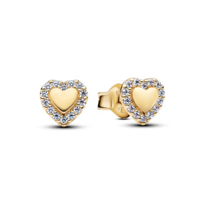 Pandora Timeless Heart Halo Stud tappikorvakorut, keltakullattu, 264363C01