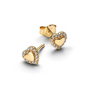 Pandora Timeless Heart Halo Stud tappikorvakorut, keltakullattu, 264363C01