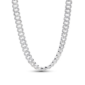 Pandora Timeless Pavé Cuban Chain kaulakoru, hopea, 393161C01-45