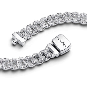 Pandora Timeless Pavé Cuban Chain kaulakoru, hopea, 393161C01-45