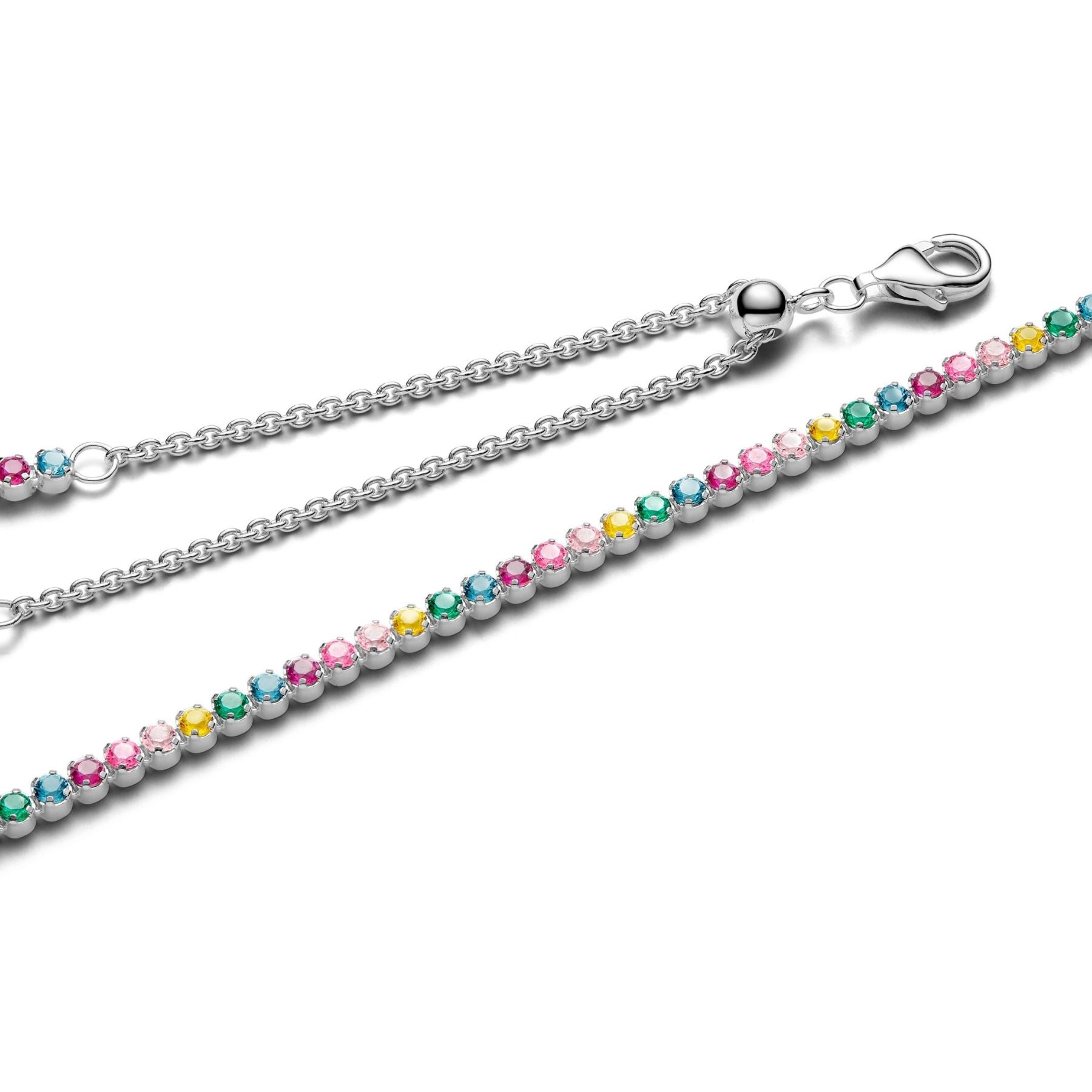 Pandora Timeless Rainbow Tennis kaulakoru, hopeaa, 394648C01-40