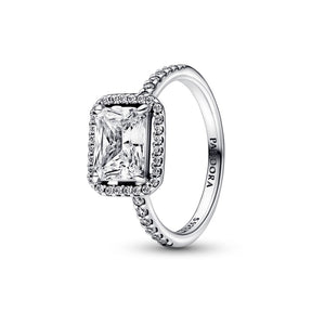 Pandora Timeless Rectangular Sparkling Halo sormus, hopea, 192391C01