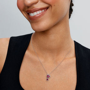 Pandora Timeless Red Halo Hearts Pendant kaulakoru, hopea, 393658C01-60