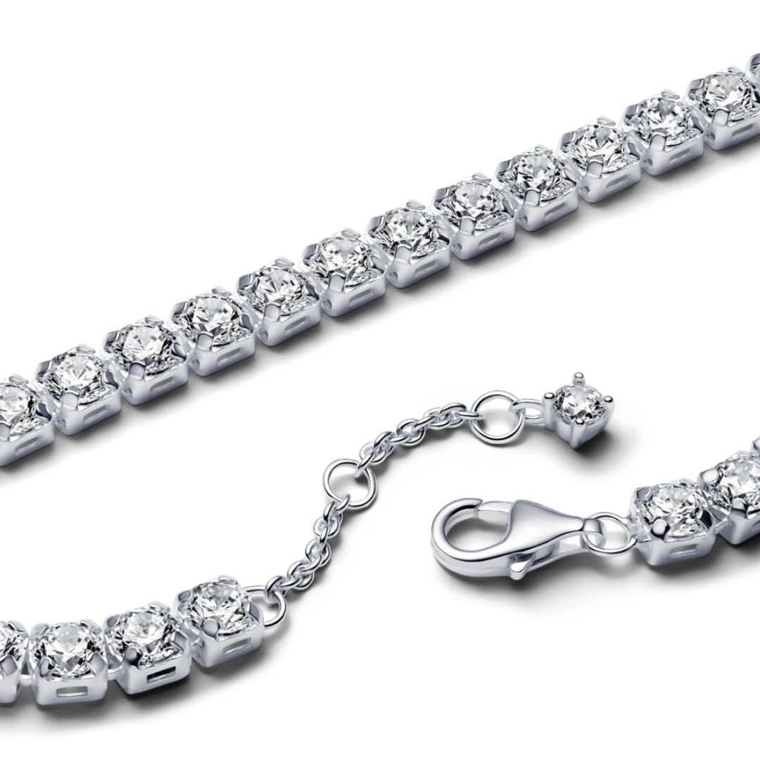 Pandora Timeless Sparkling Bold Tennis rannekoru, hopea, 593539C01