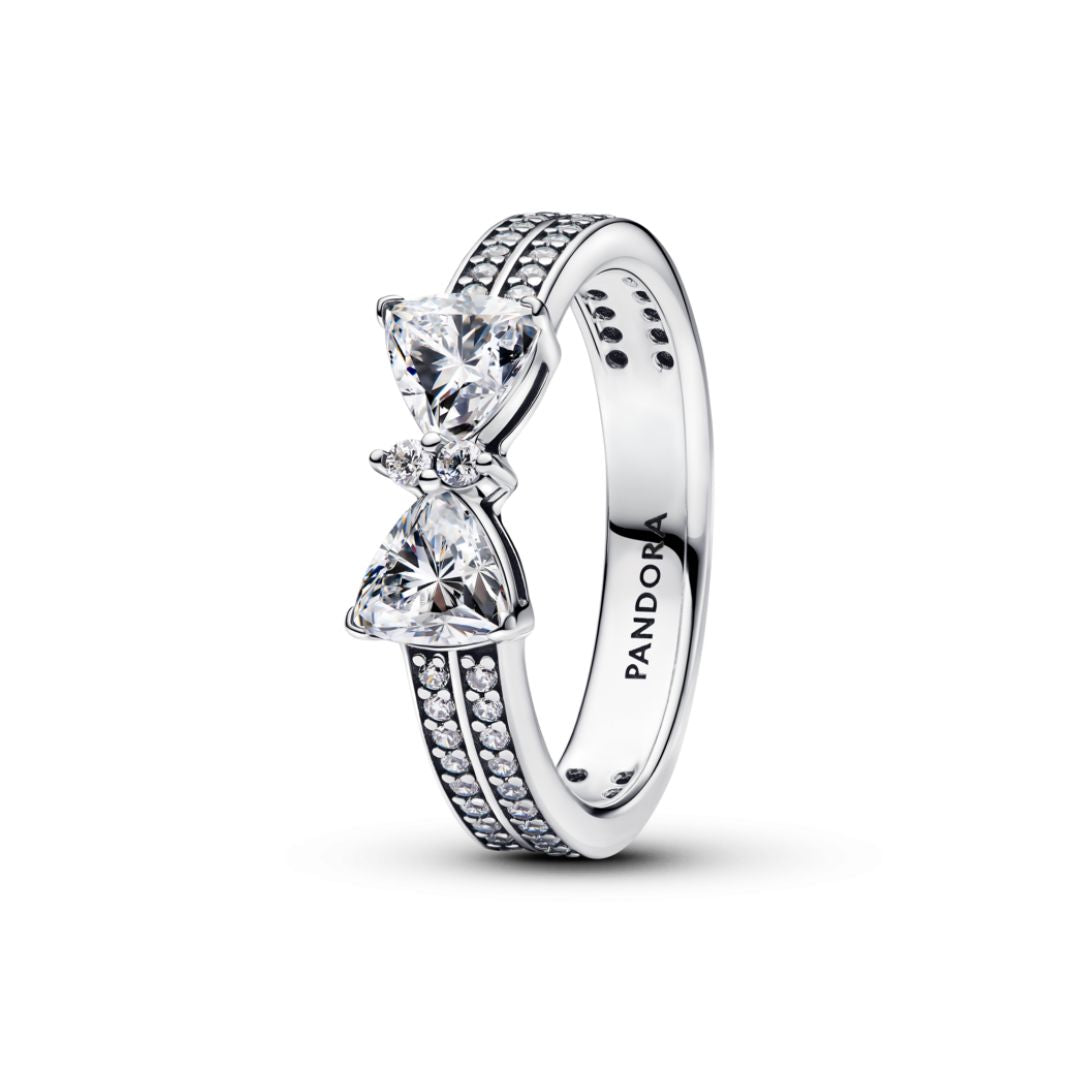 Pandora Timeless Sparkling Bow Double-row sormus, hopea, 193552C01