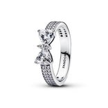 Pandora Timeless Sparkling Bow Double-row sormus, hopea, 193552C01