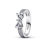 Pandora Timeless Sparkling Bow Double-row sormus, hopea, 193552C01