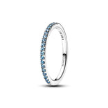 Pandora Timeless Sparkling Aquamarine Half-Eternity Band sormus, hopeaa, 192999C03