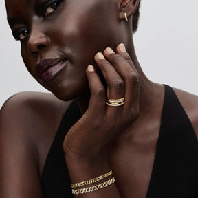 Pandora Timeless Sparkling Band sormus, keltakullattu, 162999C01