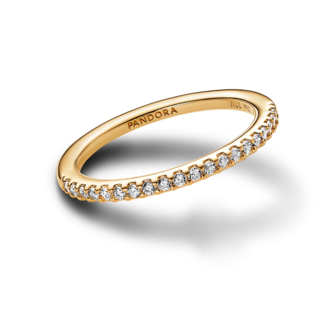 Pandora Timeless Sparkling Band sormus, keltakullattu, 162999C01