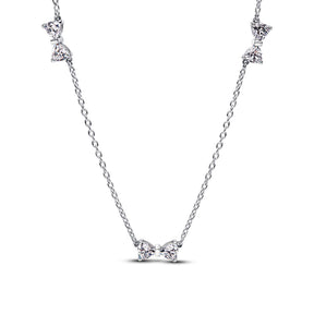 Pandora Timeless Sparkling Bow Station Necklace, Silver, 394231C01-40