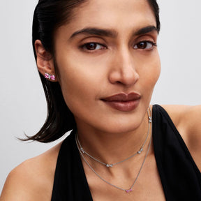 Pandora Timeless Sparkling Bow Station Necklace, Silver, 394231C01-40