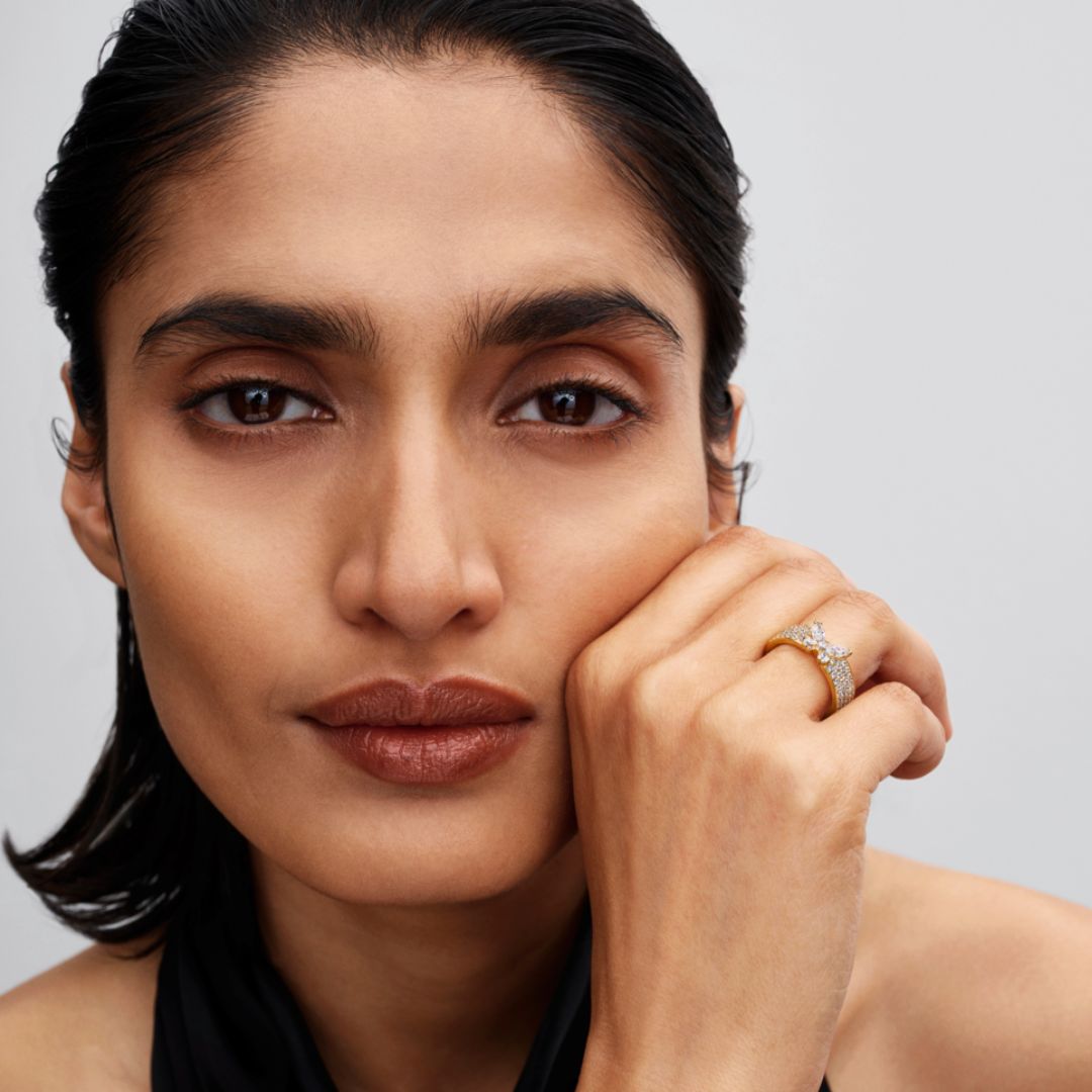 Pandora Timeless Sparkling Butterfly Bold sormus, keltakullattu, 164270C01