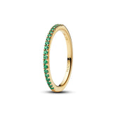 Pandora Timeless Sparkling Green Half-Eternity Band sormus, kullattu, 162999C03