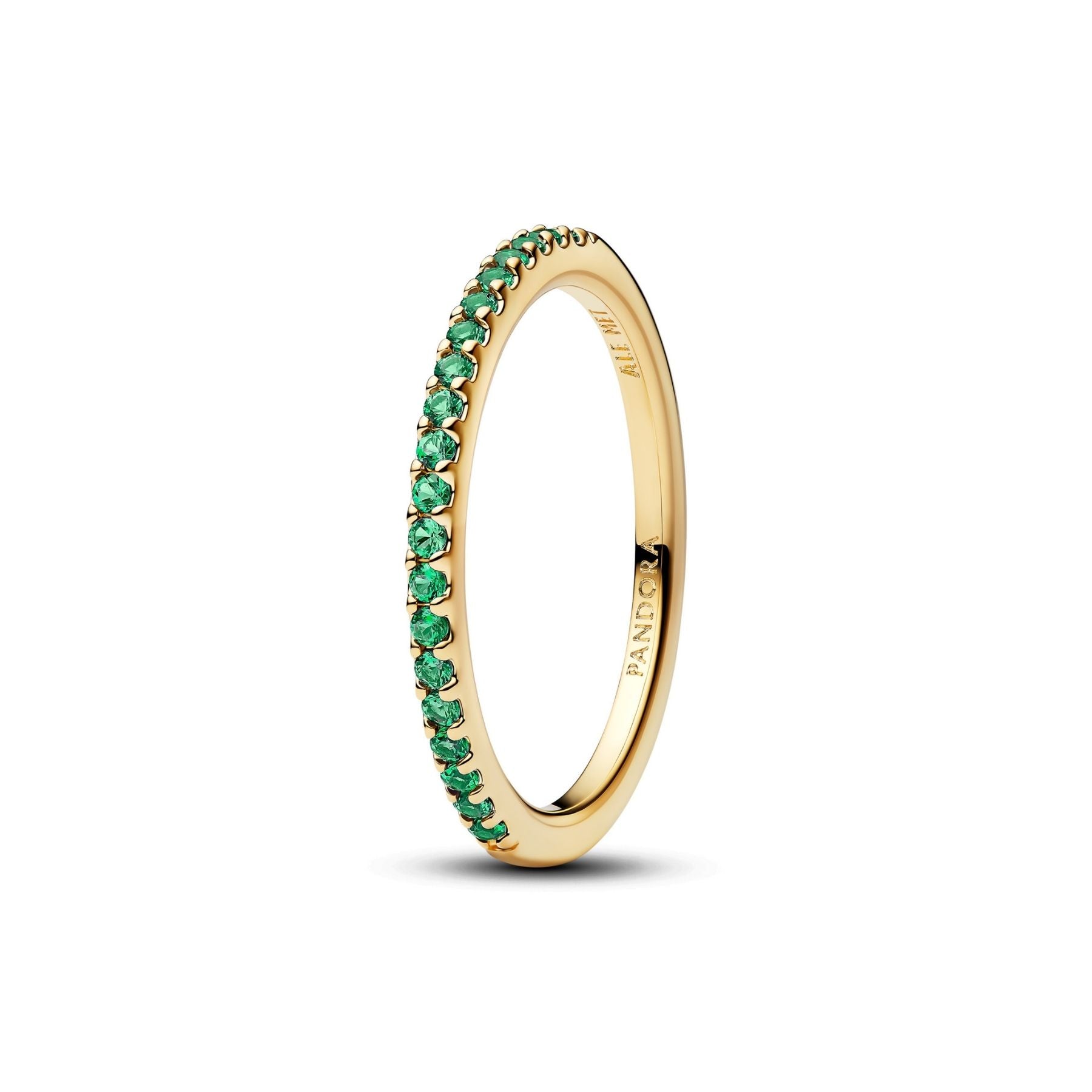 Pandora Timeless Sparkling Green Half-Eternity Band sormus, kullattu, 162999C03