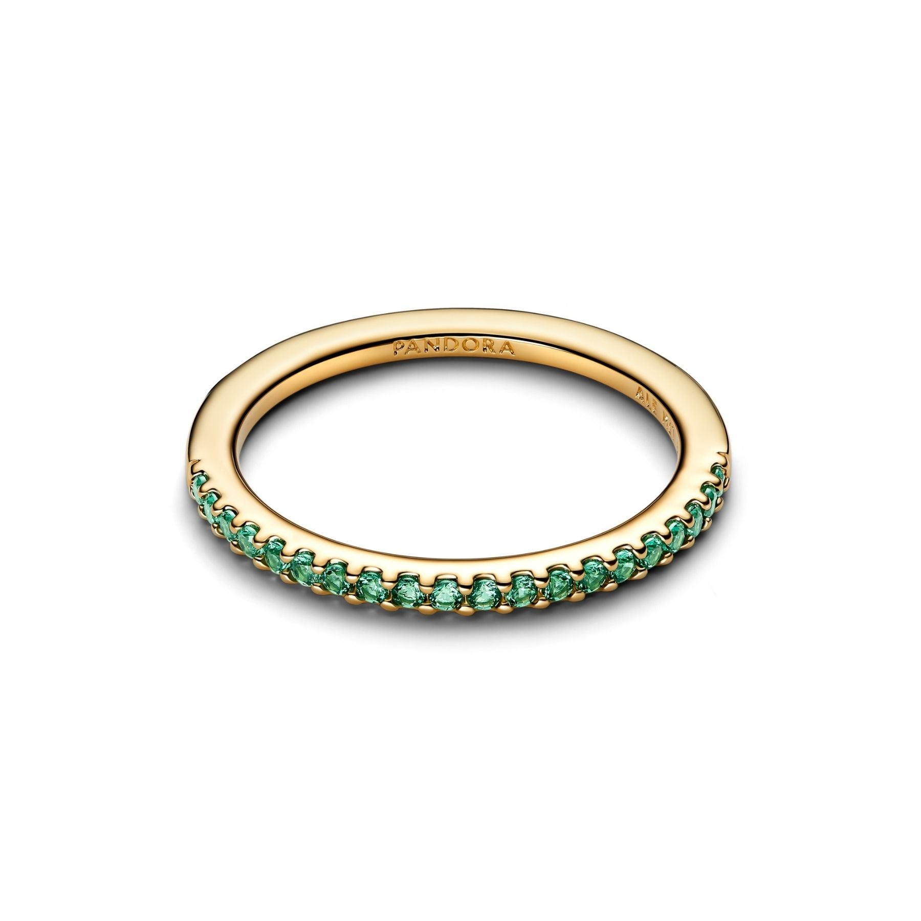 Pandora Timeless Sparkling Green Half-Eternity Band sormus, kullattu, 162999C03