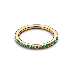 Pandora Timeless Sparkling Green Half-Eternity Band sormus, kullattu, 162999C03