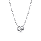 Pandora Timeless Sparkling Infinity Heart Collier kaulakoru, hopea, 392666C01-50