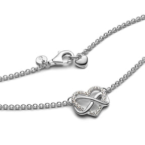 Pandora Timeless Sparkling Infinity Heart Collier kaulakoru, hopea, 392666C01-50