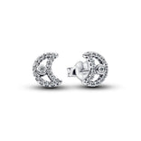 Pandora Timeless Sparkling Moon tappikorvakorut, hopea, 294257C01