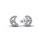 Pandora Timeless Sparkling Moon tappikorvakorut, hopea, 294257C01