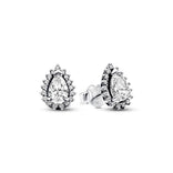 Pandora Timeless Sparkling Pear Halo tappikorvakorut, hopea, 292834C01