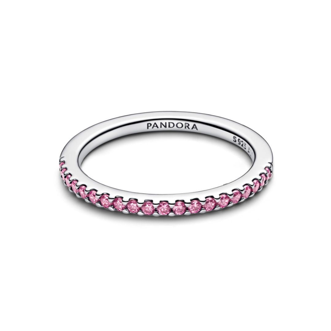Pandora Timeless Sparkling Pink Band sormus, hopea, 192999C02