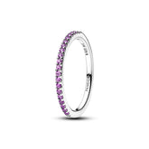 Pandora Timeless Sparkling Purple Half-Eternity Band sormus, hopeaa, 192999C04