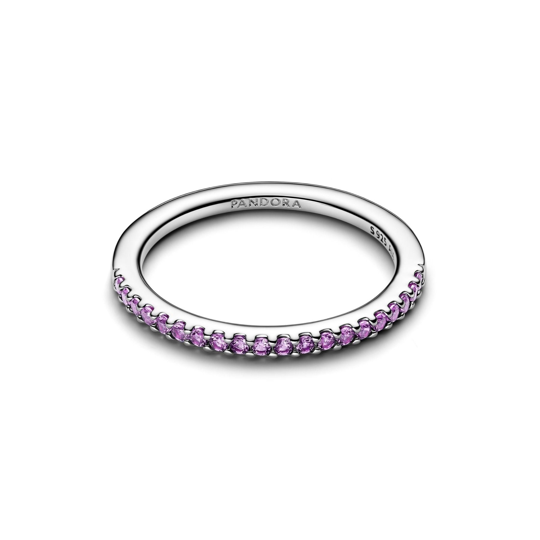 Pandora Timeless Sparkling Purple Half-Eternity Band sormus, hopeaa, 192999C04