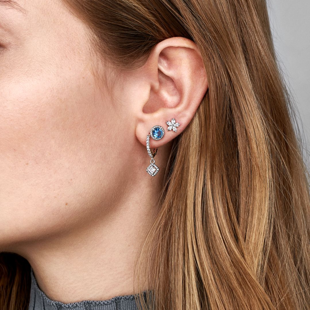 Pandora Timeless Sparkling Snowflake tappikorvakorut, hopea, 299239C01