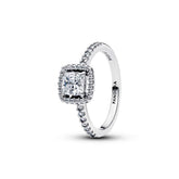 Pandora Timeless Sparkling Square Halo sormus, hopea, 193555C02