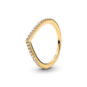 Pandora Timeless Sparkling Wishbone sormus, keltakullattu, 168758C01