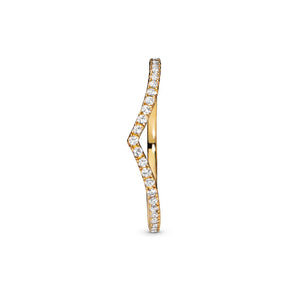 Pandora Timeless Sparkling Wishbone sormus, keltakullattu, 168758C01