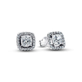 Pandora Timeless Square Sparkle Halo tappikorvakorut, hopea, 293551C02