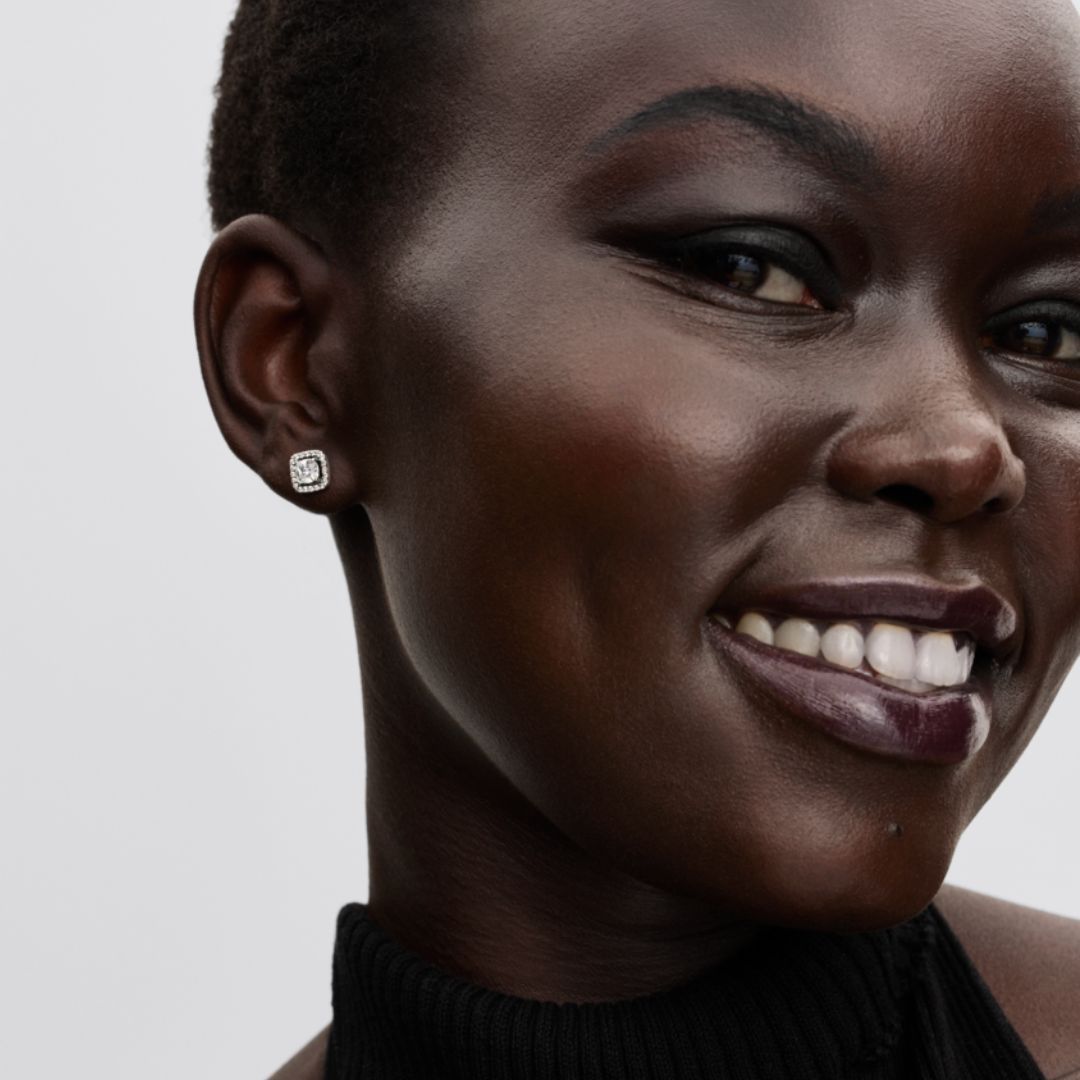 Pandora Timeless Square Sparkle Halo tappikorvakorut, hopea, 293551C02