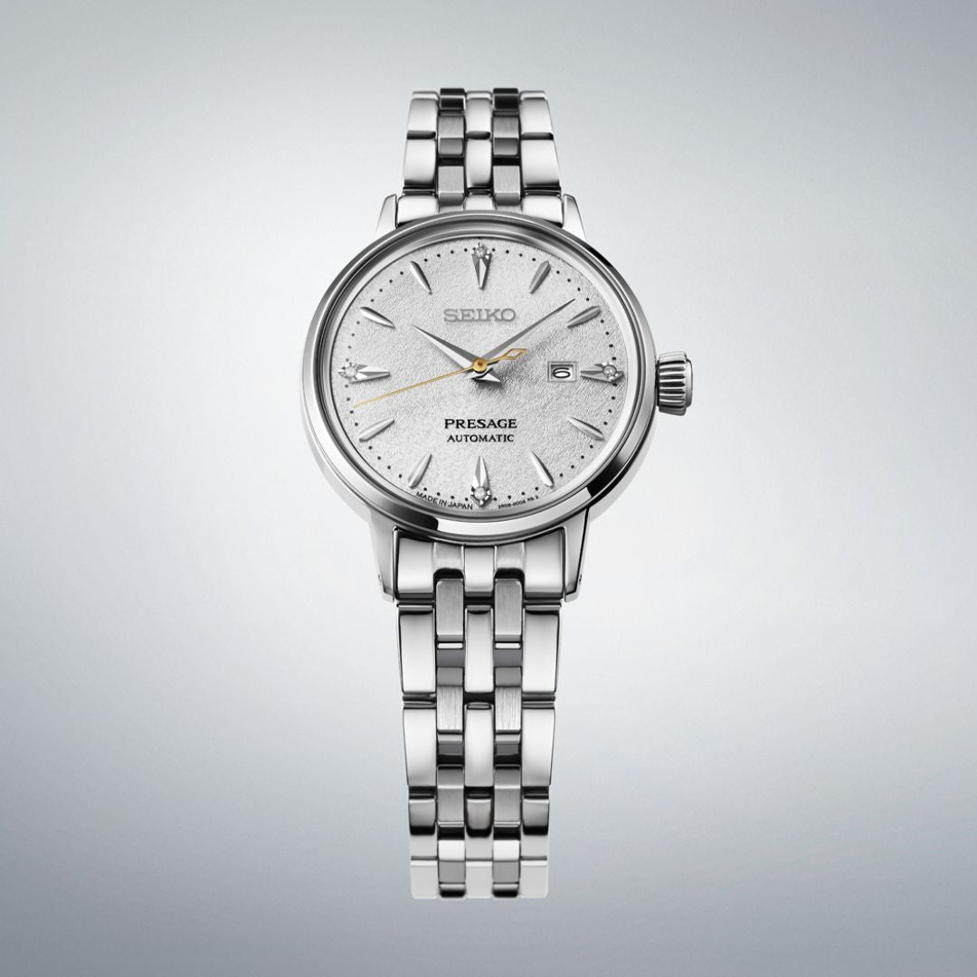 Seiko Presage Cocktail Time SRE017J1 naisten rannekello timanttiyksityiskohdilla
