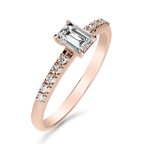 Silván Charlotte Emerald timanttisormus 0,60ct, rosekultaa, Silván vihkisormukset