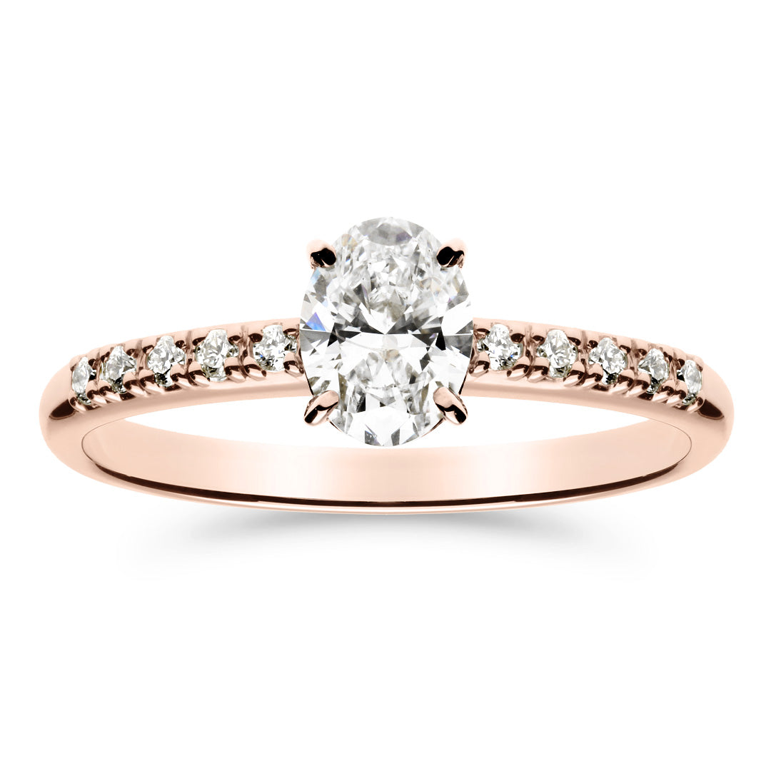 Silván Charlotte Ovaali timanttisormus 0,60ct, rosekultaa, Silván vihkisormukset