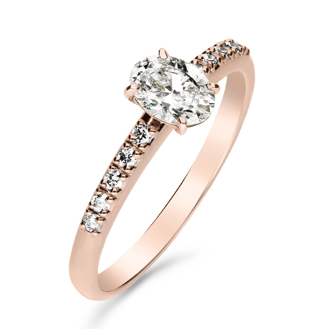 Silván Charlotte Ovaali timanttisormus 0,60ct, rosekultaa, Silván vihkisormukset
