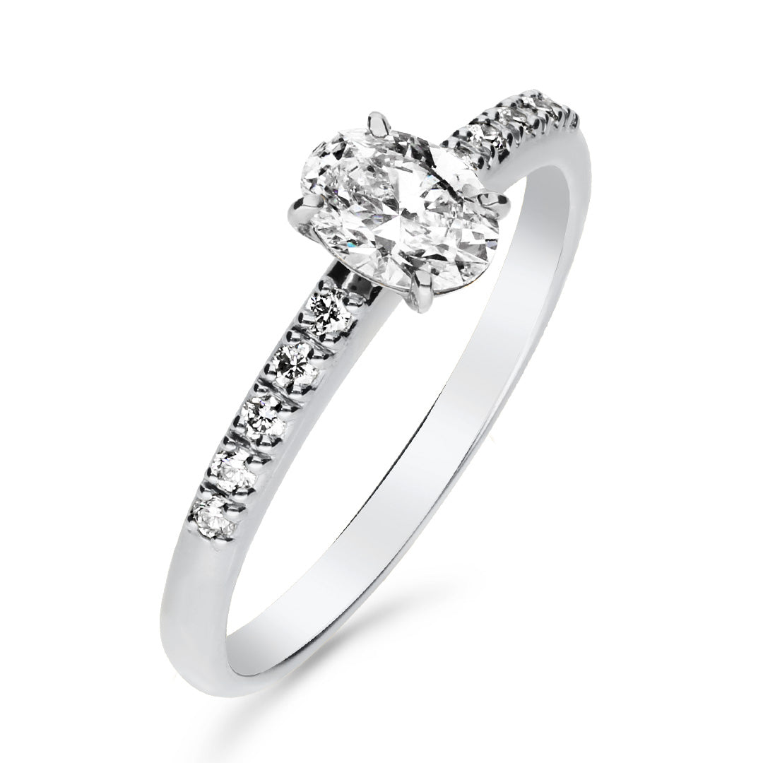 Silván Charlotte Ovaali timanttisormus 0,60ct, valkokultaa, Silván vihkisormukset