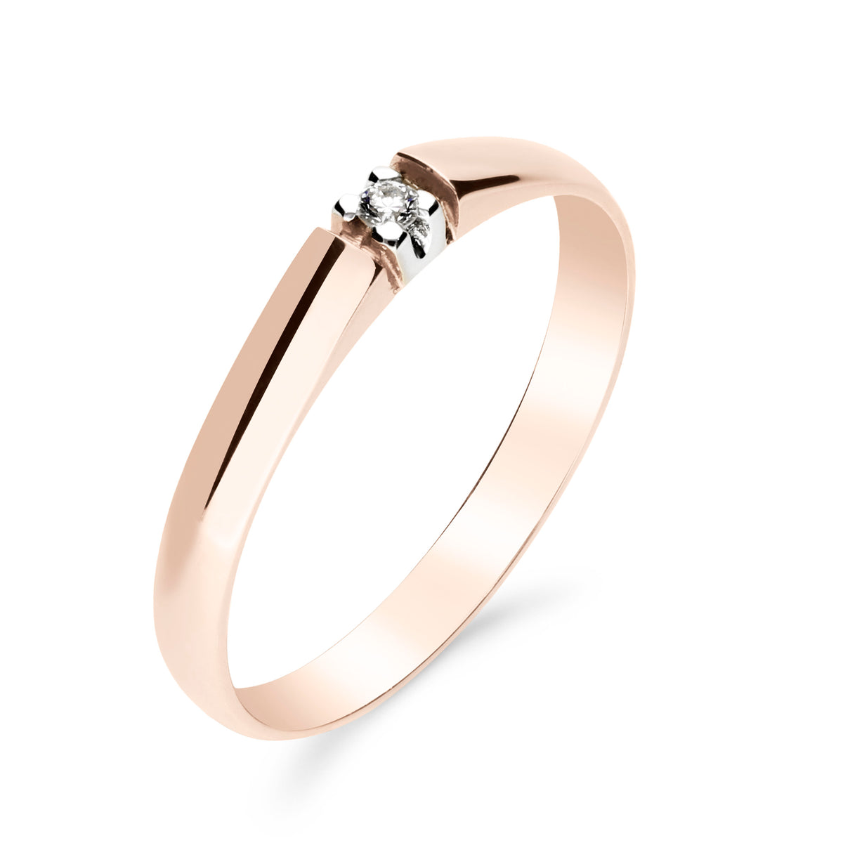 Silván Marie timanttisormus 0,02ct, rosekultaa, Silván vihkisormukset