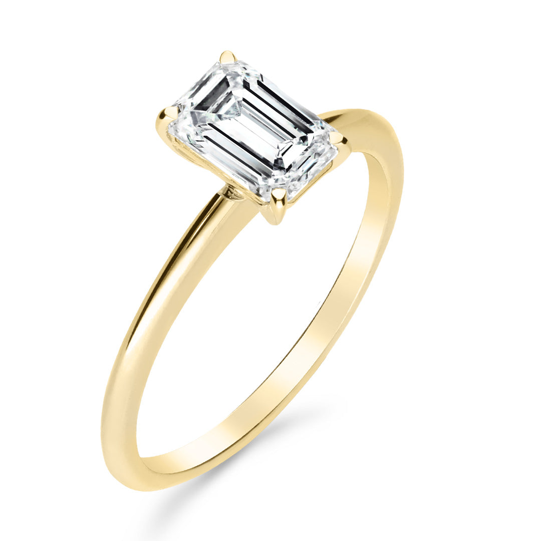 Silván Solitaire Emerald timanttisormus 1,00ct, keltakultaa, Silván vihkisormukset