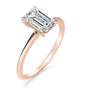 Silván Solitaire Emerald timanttisormus 1,50ct, rosekultaa, Silván vihkisormukset